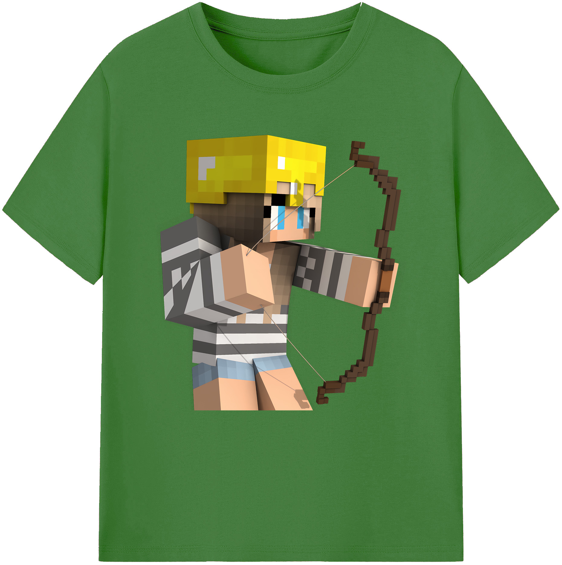 （画像用） マインクラフト ブロックの世界 Minecraft MC Block world レディースカジュアルプリントTシャツ（綿100％）